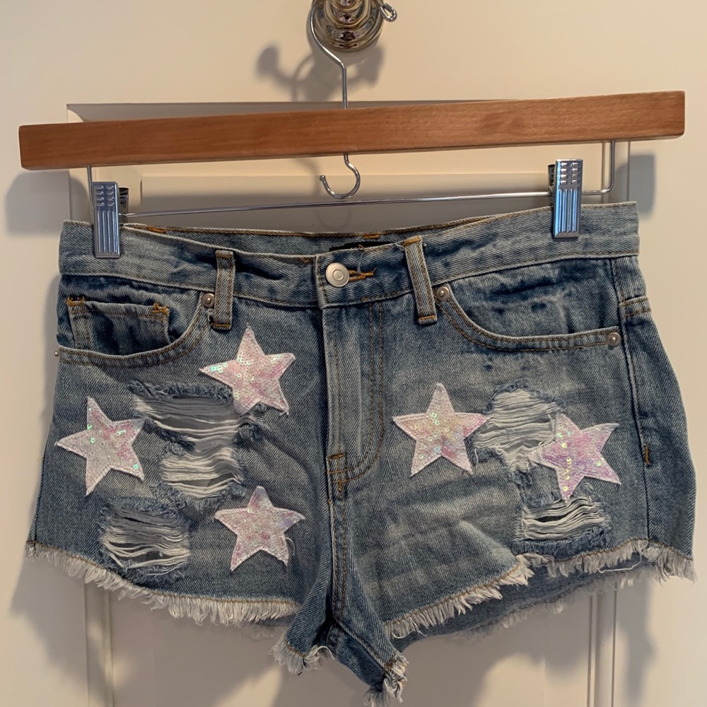 Forever 21 festival star sequin Jean shorts!